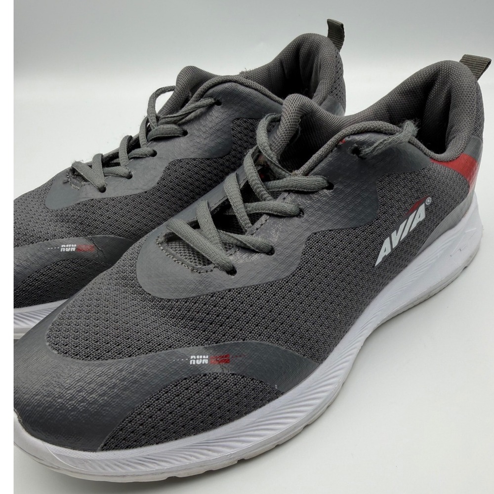Avia Jover Running Shoes Men's Siz 8 Gray Red Athletic Sneakers